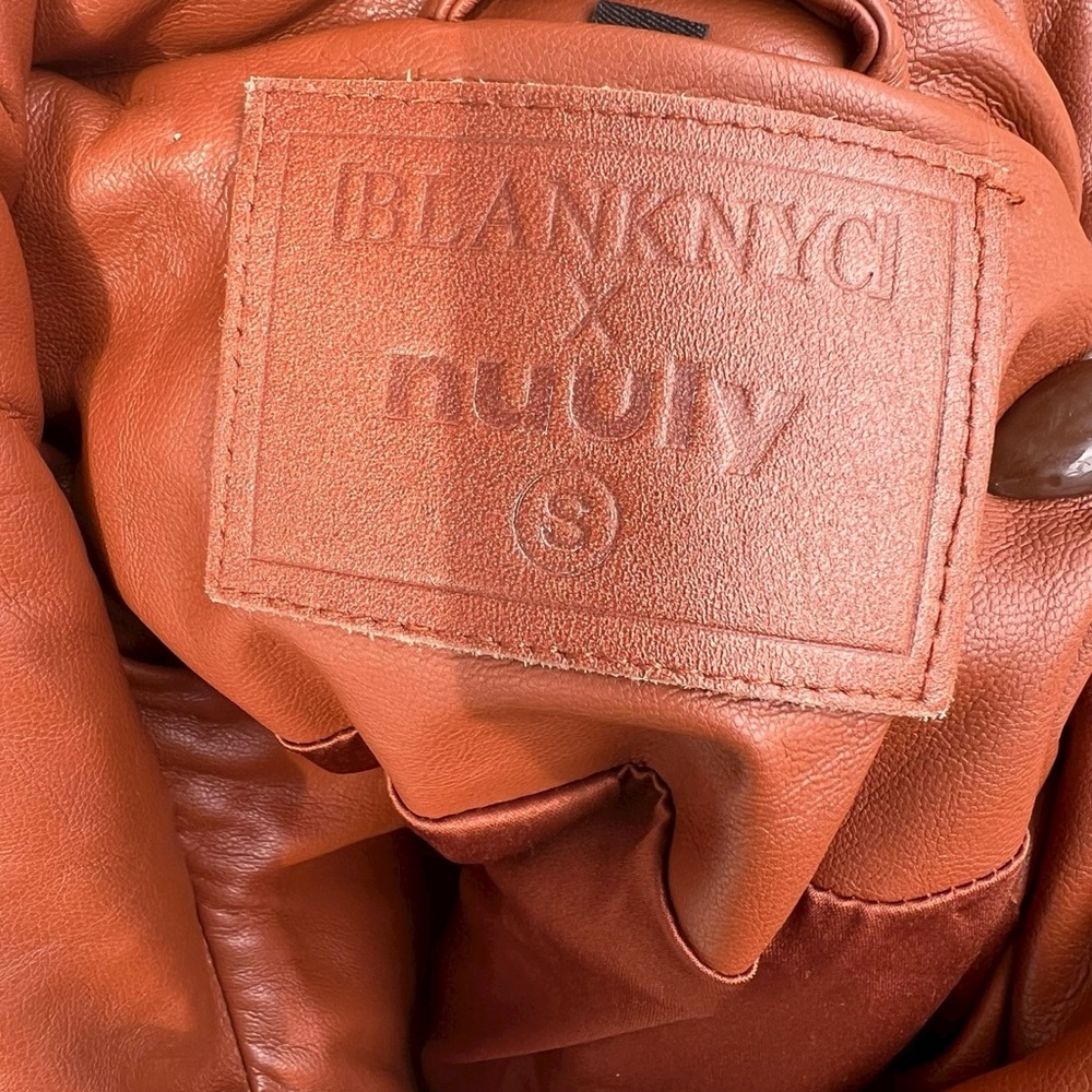 NUULY x BLANKNYC Vegan Leather Fringe Puffer Sz S - Picture 10 of 10